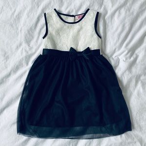 Black & cream lace party dress for toddler